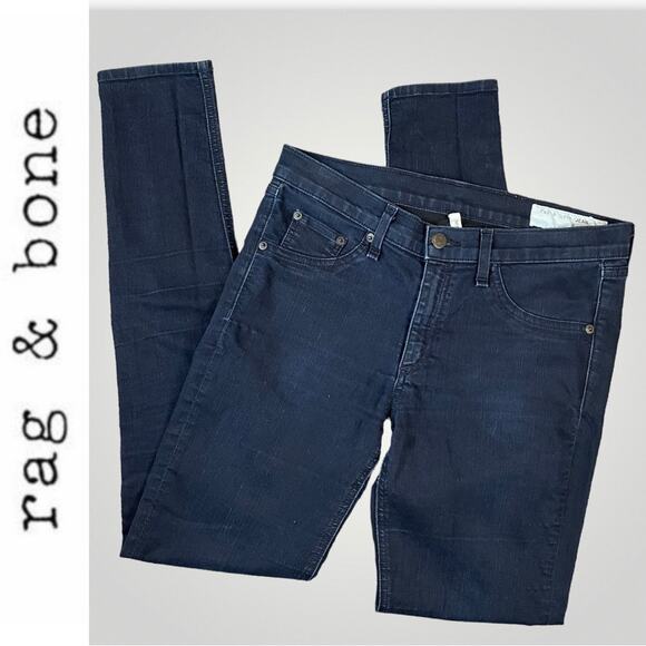 RAG BONE SEXY BOHO SKINNY LEGGING JEGGINGS JEANS DARK MIDNIGHT BLUE SIZE 30 - Picture 2 of 10